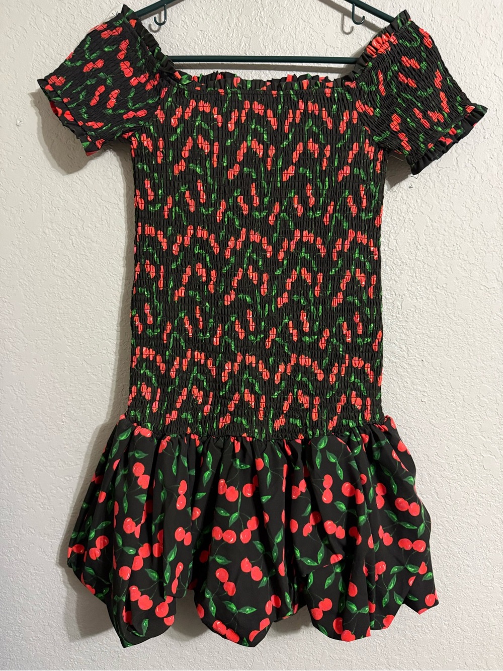 Black Cherry Print Dress